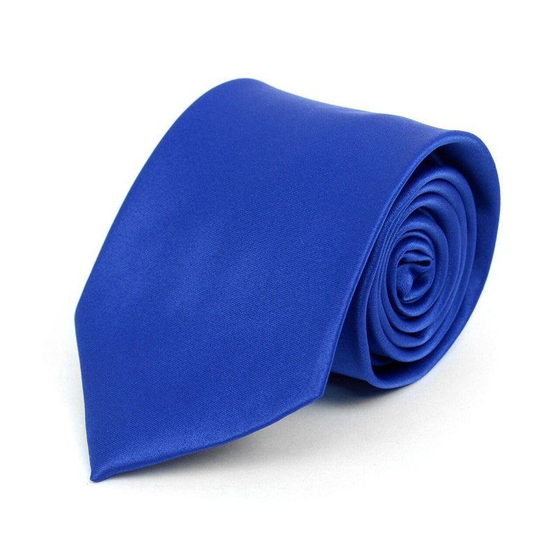 Poly Solid Satin Tie Men's Accessories Royal Blue 1-Pack - DailySale