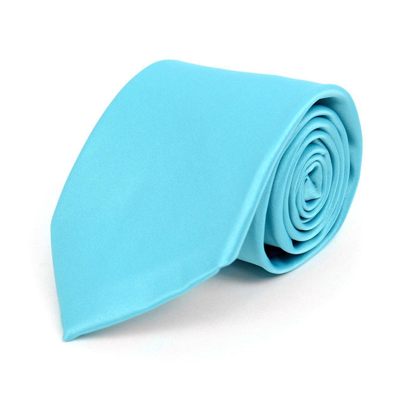Poly Solid Satin Tie Men's Accessories Turquoise 1-Pack - DailySale