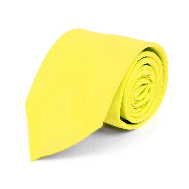 Poly Solid Satin Tie Men's Accessories Yellow 1-Pack - DailySale