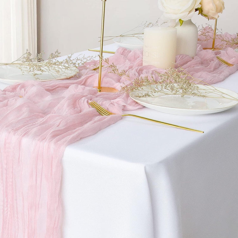 Polyester Crinkle Table Runner Holiday Decor & Apparel Baby Pink - DailySale