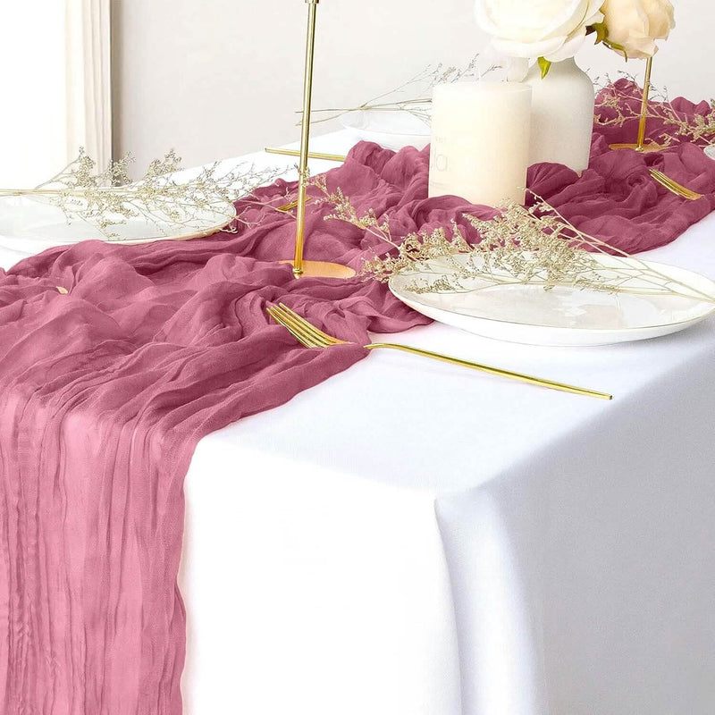 Polyester Crinkle Table Runner Holiday Decor & Apparel Coral Pink - DailySale
