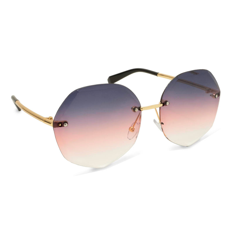 Polygon Stylish Oversized Gradient Sunglasses Women's Shoes & Accessories Pink - DailySale