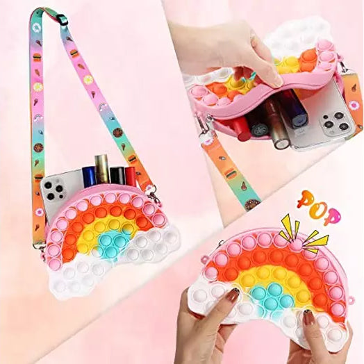 Pop Fidget Toys Rainbow Shoulder Bag Toys & Games - DailySale