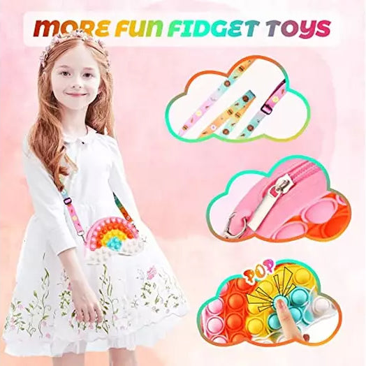 Pop Fidget Toys Rainbow Shoulder Bag Toys & Games - DailySale