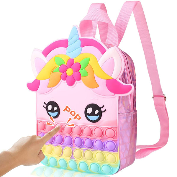 Pop Fidget Unicorn Backpack Bags & Travel Pink - DailySale