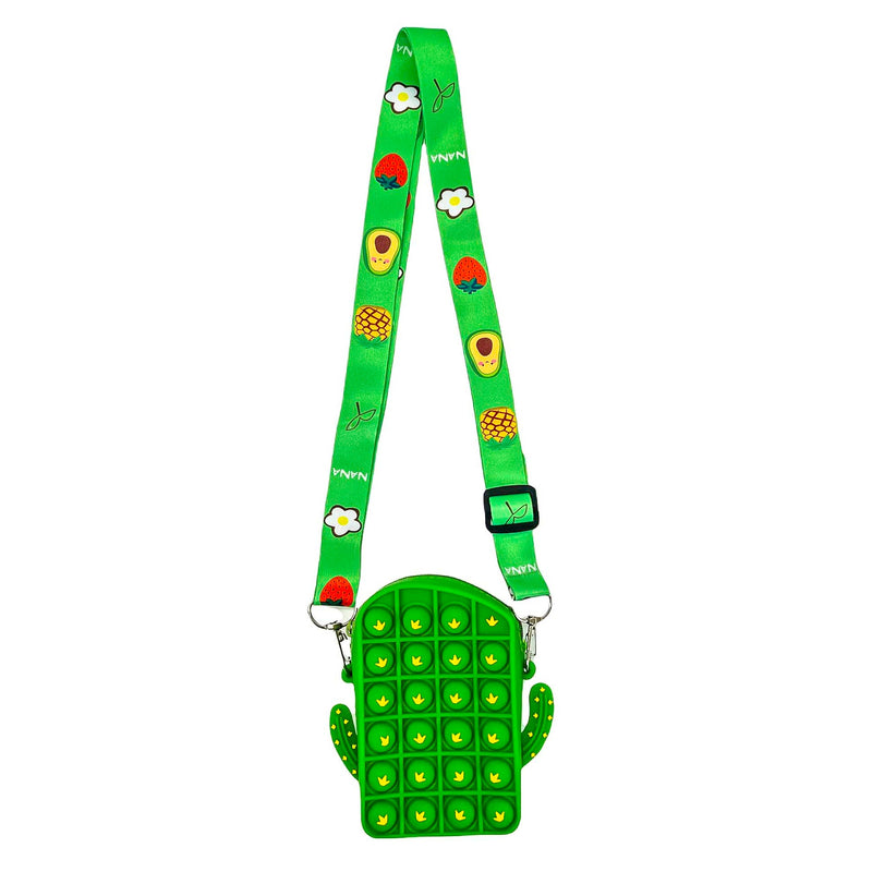 Pop-it Bubble Fidget Handbag for Kids Toys & Games Green Cactus - DailySale