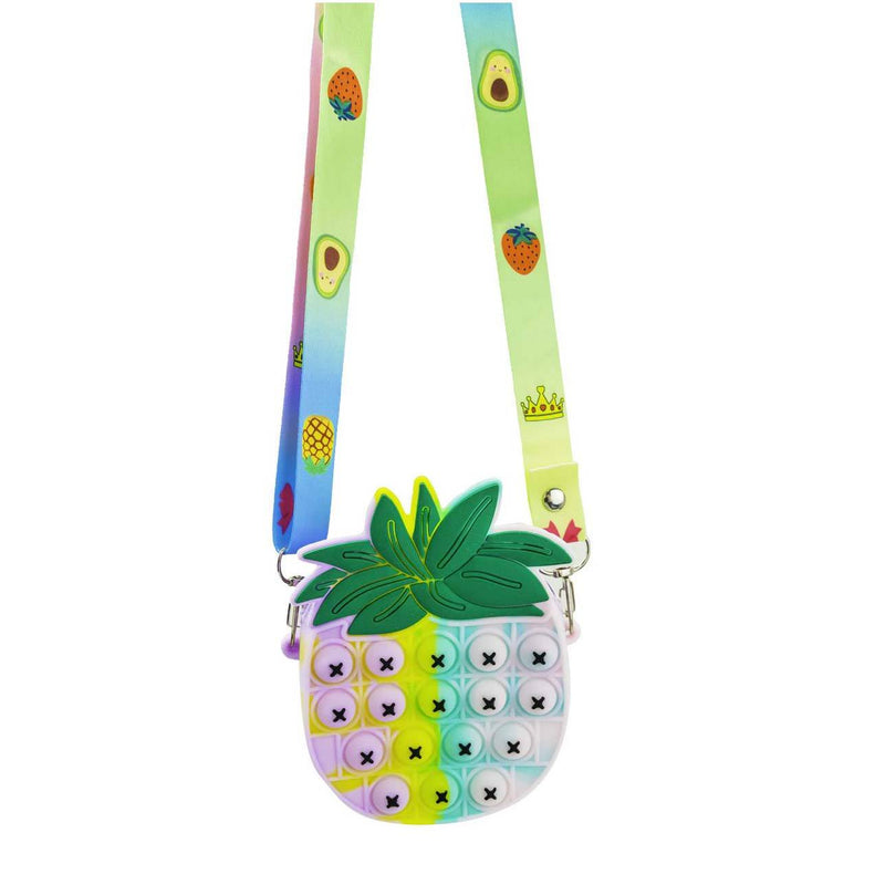 Pop-it Bubble Fidget Handbag for Kids Toys & Games Rainbow Pineapple - DailySale