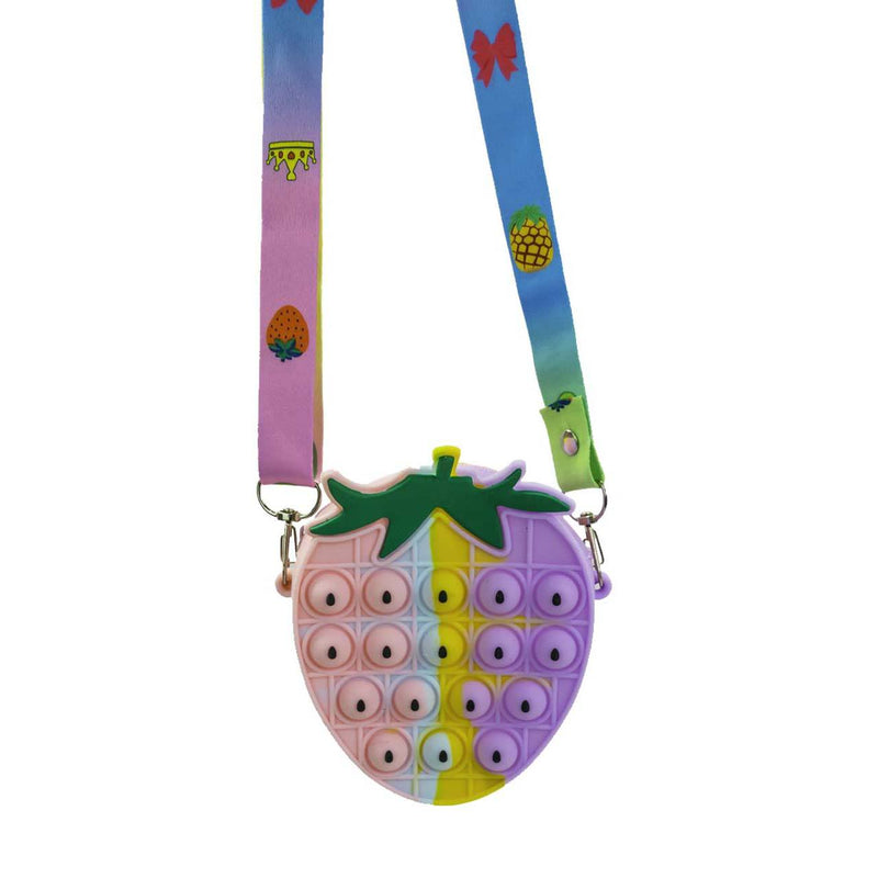 Pop-it Bubble Fidget Handbag for Kids Toys & Games Strawberry - DailySale