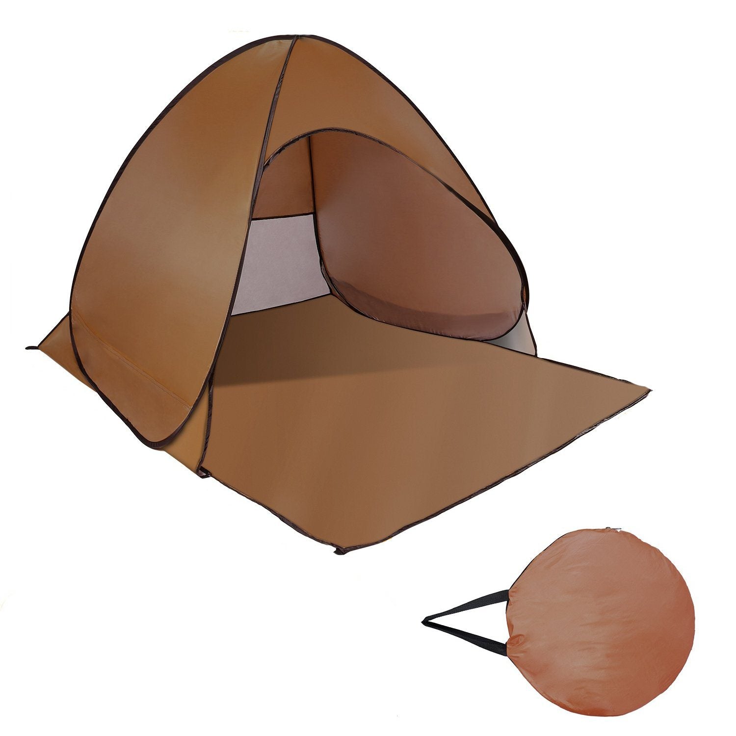 Pop Up Beach Tent Sun Shade Shelter Sports & Outdoors Coffee - DailySale