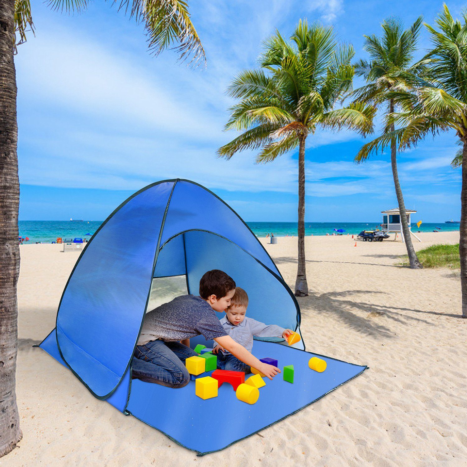 Pop Up Beach Tent Sun Shade Shelter Sports & Outdoors - DailySale