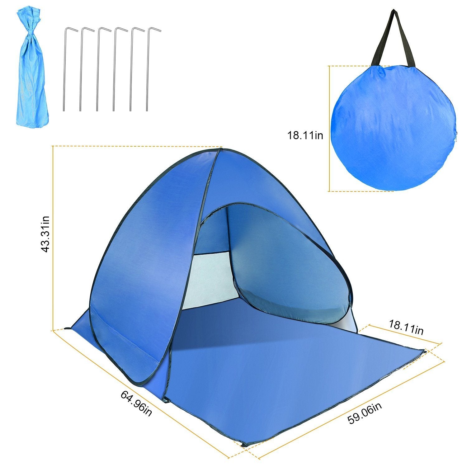 Pop Up Beach Tent Sun Shade Shelter Sports & Outdoors - DailySale