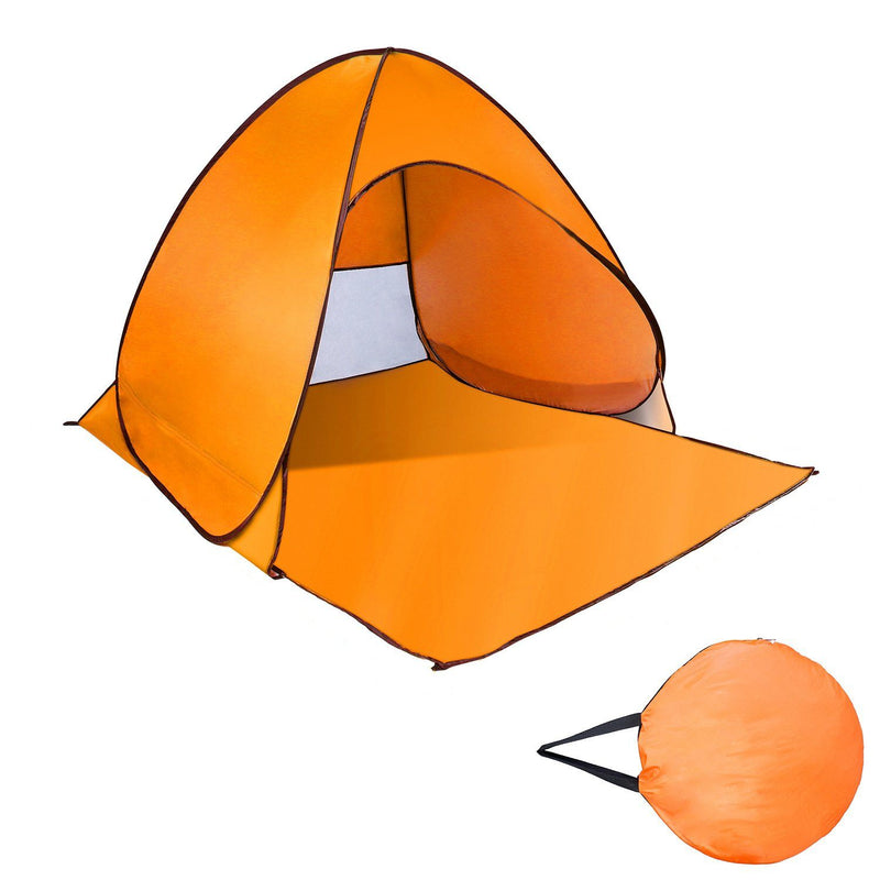 Pop Up Beach Tent Sun Shade Shelter Sports & Outdoors Orange - DailySale