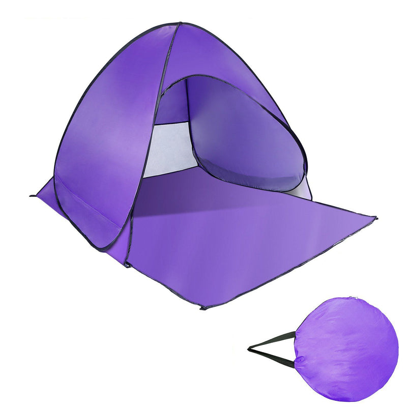 Pop Up Beach Tent Sun Shade Shelter Sports & Outdoors Purple - DailySale