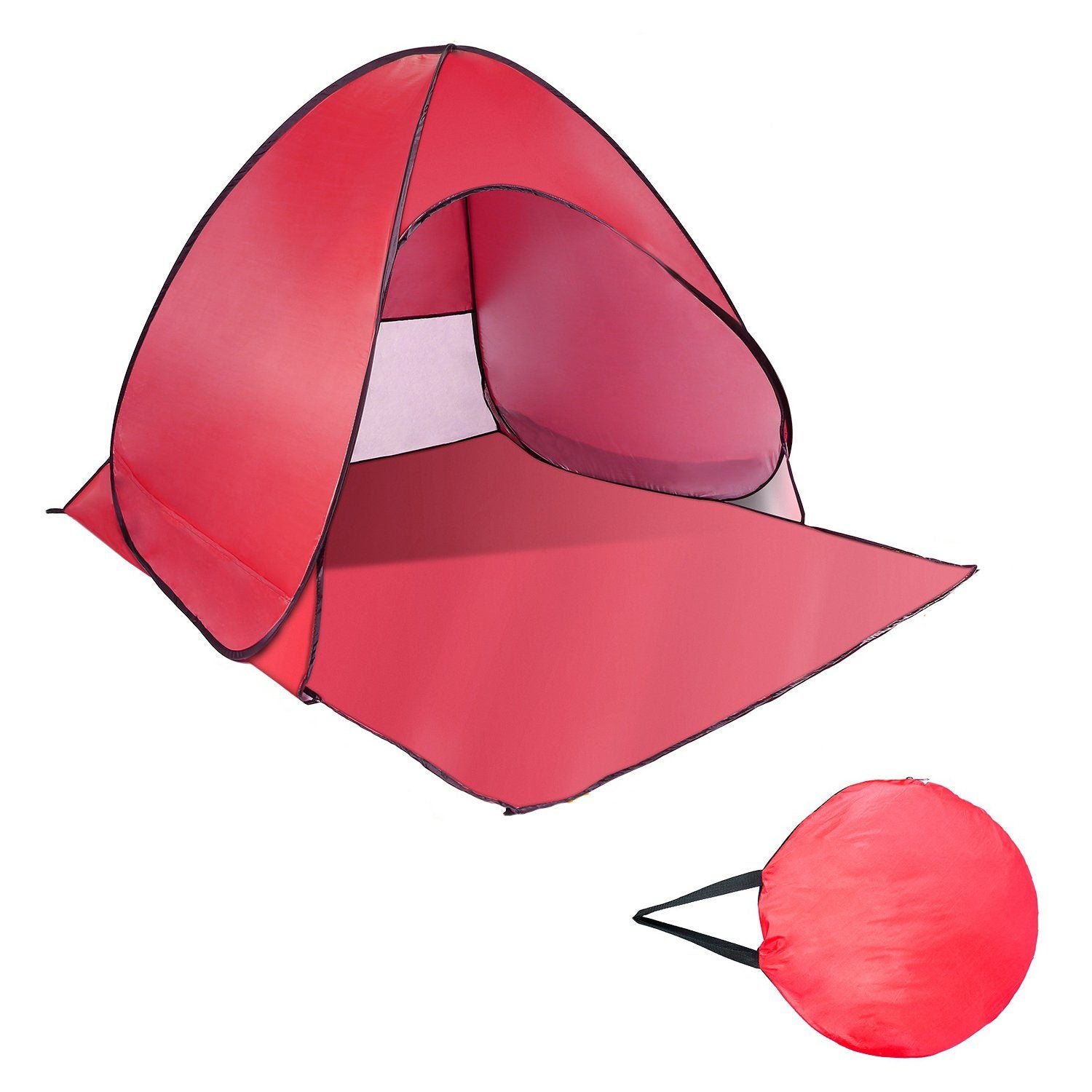 Pop Up Beach Tent Sun Shade Shelter Sports & Outdoors Red - DailySale