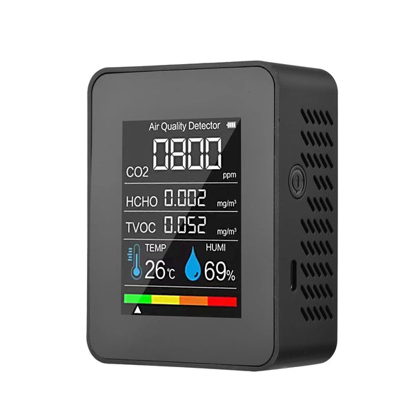 Portable Air Quality Monitor Wellness Black - DailySale