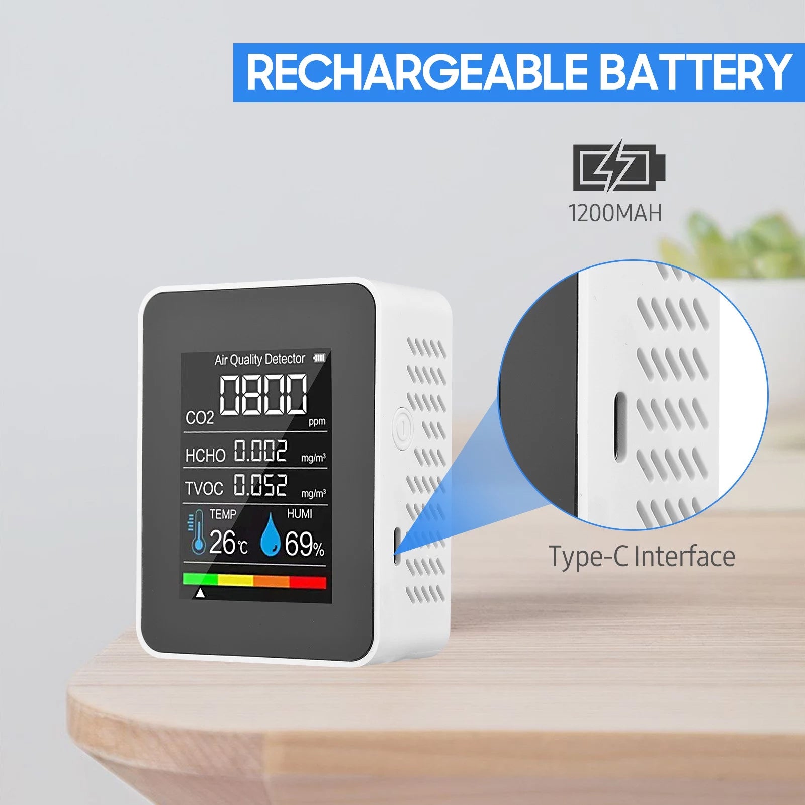 Portable Air Quality Monitor Wellness - DailySale