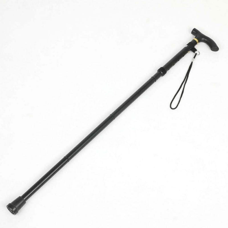 Portable Aluminum Folding Walking Travel Stick Cane Wellness & Fitness Black - DailySale