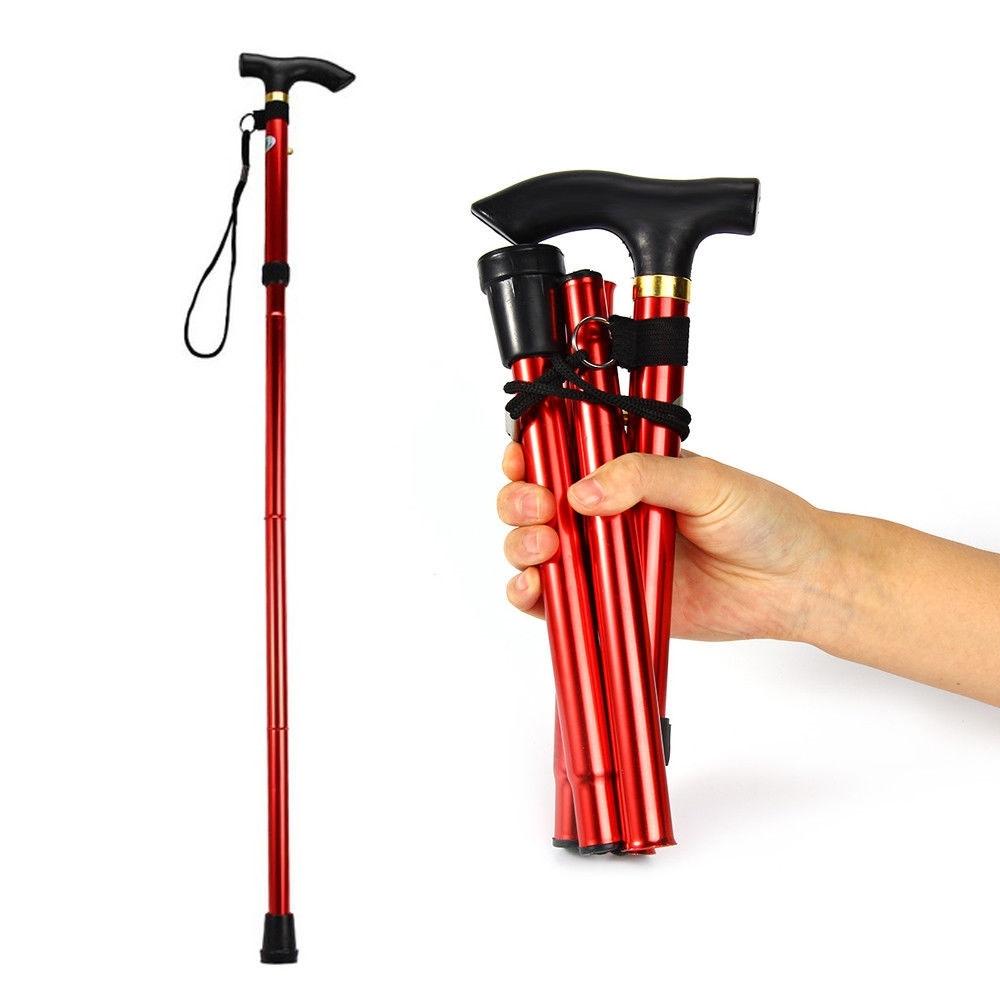 Portable Aluminum Folding Walking Travel Stick Cane Wellness & Fitness - DailySale