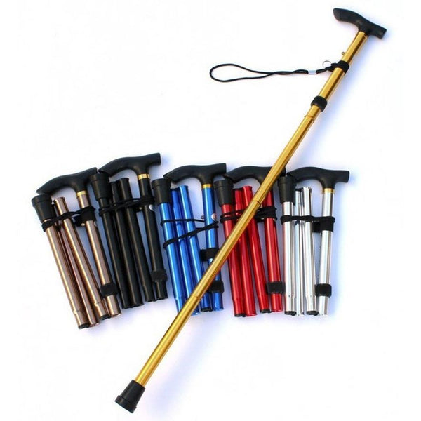 Portable Aluminum Folding Walking Travel Stick Cane Wellness & Fitness - DailySale