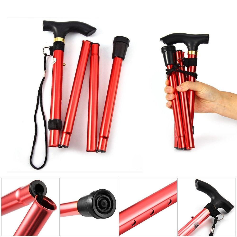 Portable Aluminum Folding Walking Travel Stick Cane Wellness & Fitness - DailySale