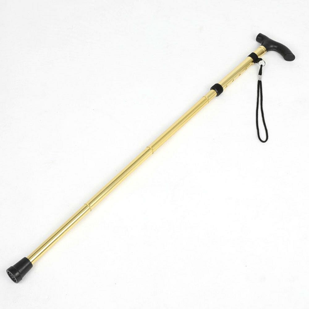 Portable Aluminum Folding Walking Travel Stick Cane Wellness & Fitness Gold - DailySale