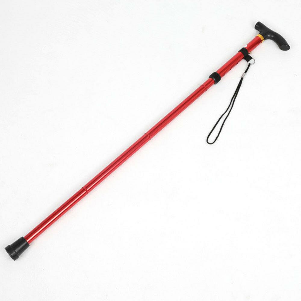 Portable Aluminum Folding Walking Travel Stick Cane Wellness & Fitness Red - DailySale