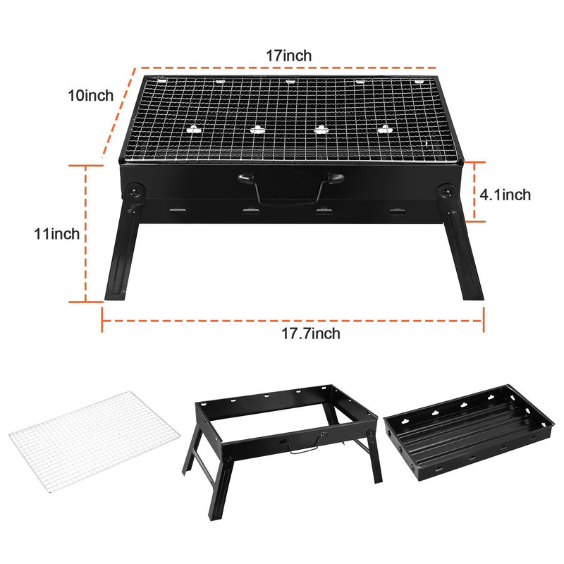 Portable Barbecue Grill Foldable Charcoal Sports & Outdoors - DailySale
