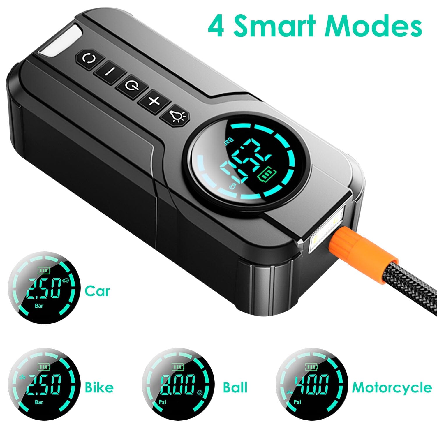 Portable Car Compressor Wireless Electric Air Pump 150 PSI with LED Light Automotive - DailySale