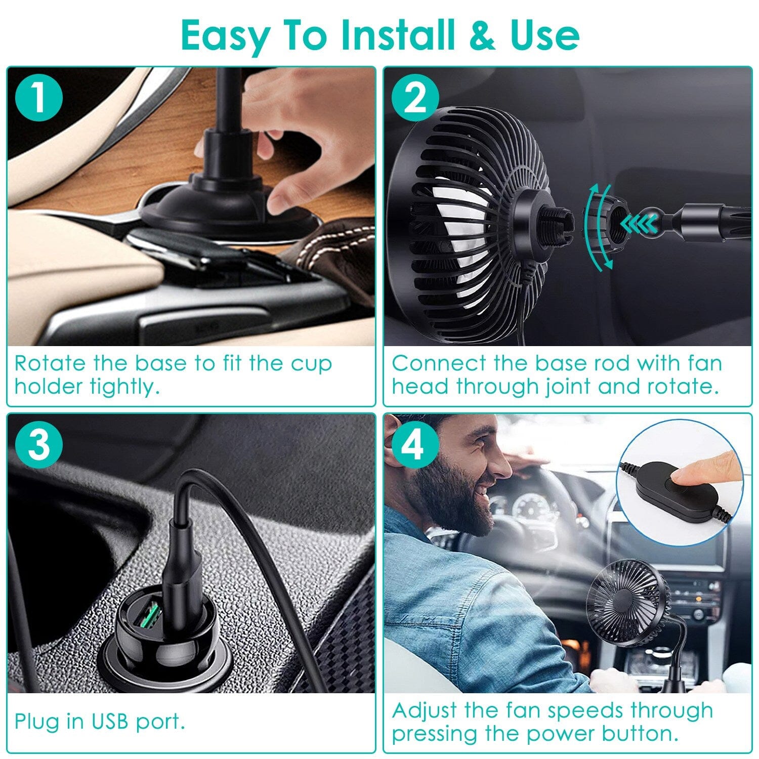 Portable Car Cooling Fan Automotive - DailySale