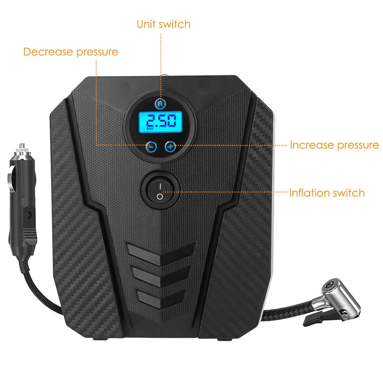 Portable Car Tire Inflator DC 12V Digital Car Air Pump Compressor Automotive - DailySale