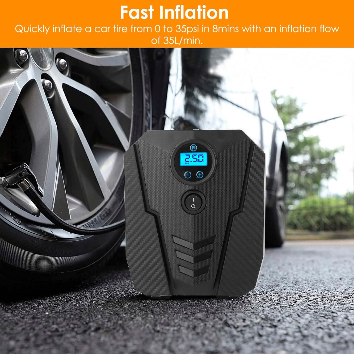 Portable Car Tire Inflator DC 12V Digital Car Air Pump Compressor Automotive - DailySale