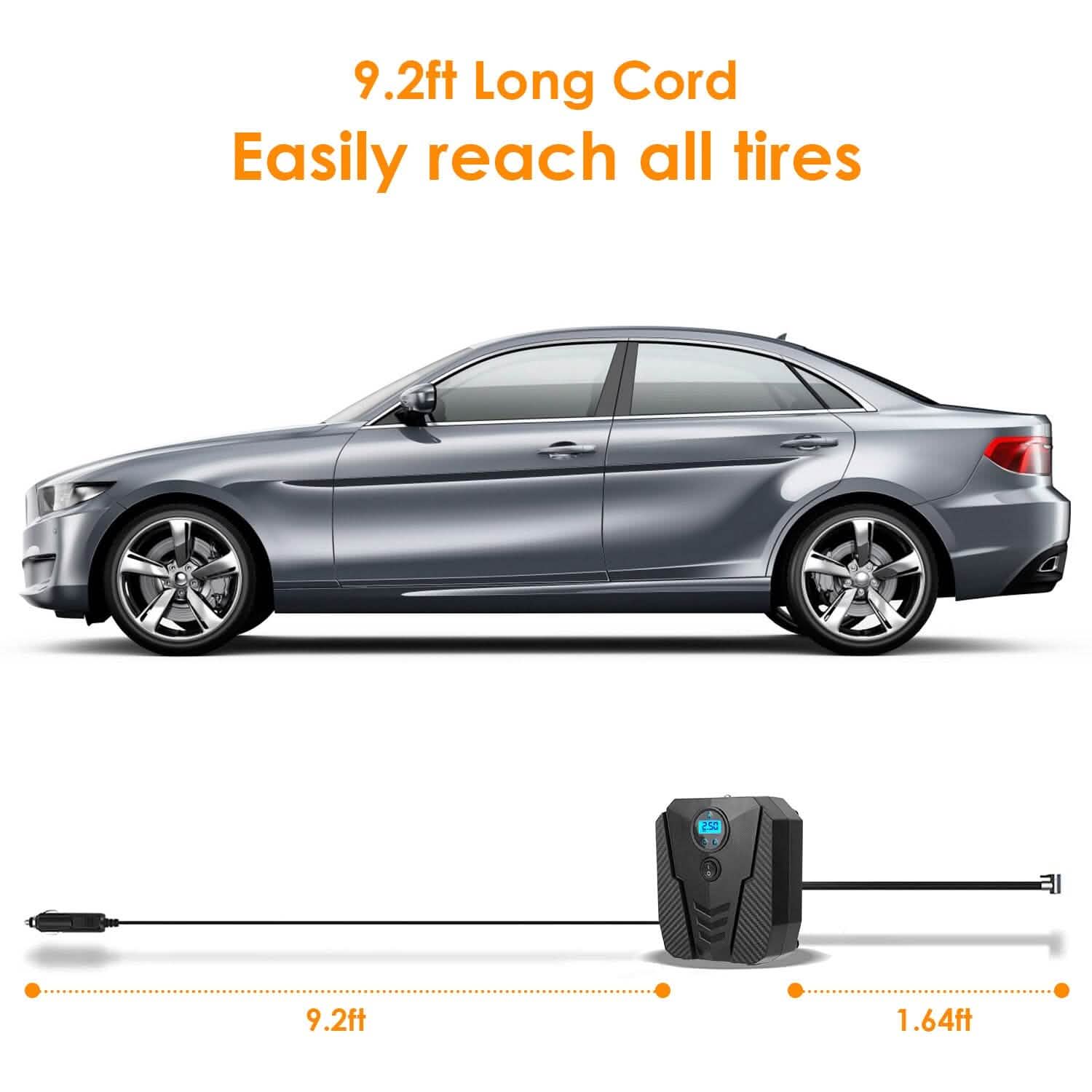 Portable Car Tire Inflator DC 12V Digital Car Air Pump Compressor Automotive - DailySale