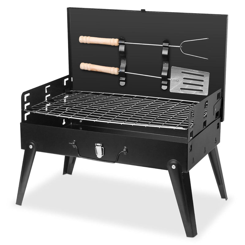 Portable Charcoal Grill Foldable BBQ Suitcase Garden & Patio - DailySale