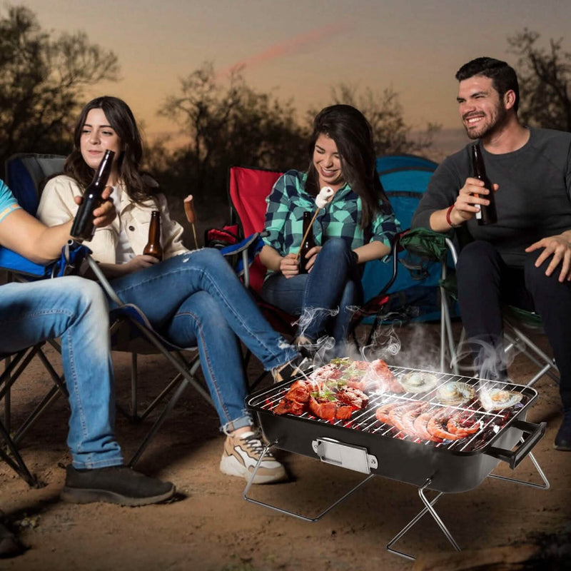 Portable Charcoal Tabletop Grill with Lid Kitchen Tools & Gadgets - DailySale