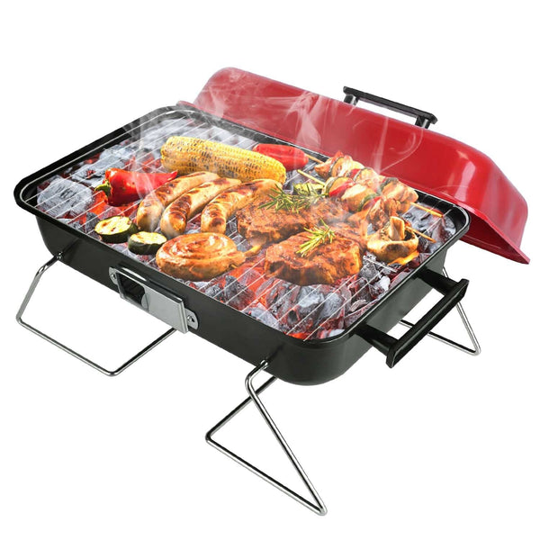 Portable Charcoal Tabletop Grill with Lid Kitchen Tools & Gadgets - DailySale