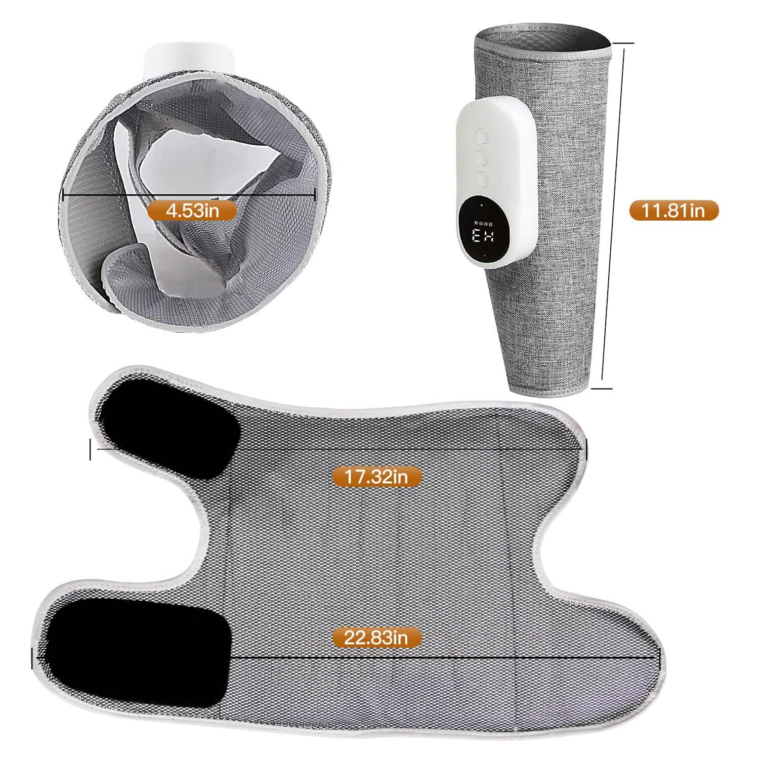 Portable Cordless Rechargeable Air Leg Compression Massage Adjustable Wrap with 3 Modes Intensities Heating Function Wellness - DailySale
