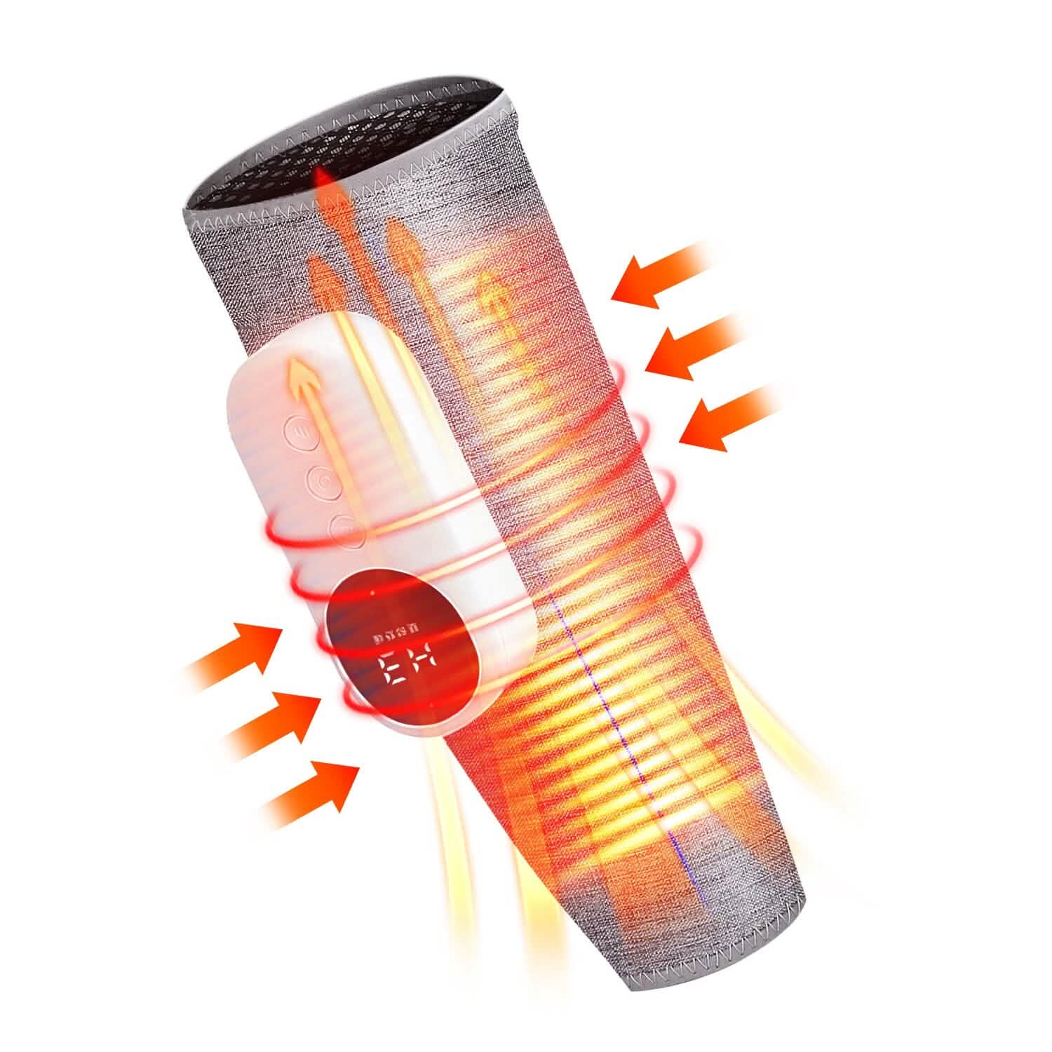 Portable Cordless Rechargeable Air Leg Compression Massage Adjustable Wrap with 3 Modes Intensities Heating Function Wellness - DailySale