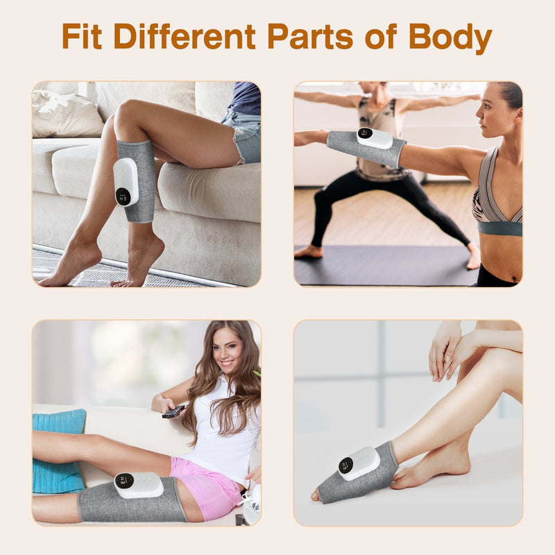 Portable Cordless Rechargeable Air Leg Compression Massage Adjustable Wrap with 3 Modes Intensities Heating Function Wellness - DailySale