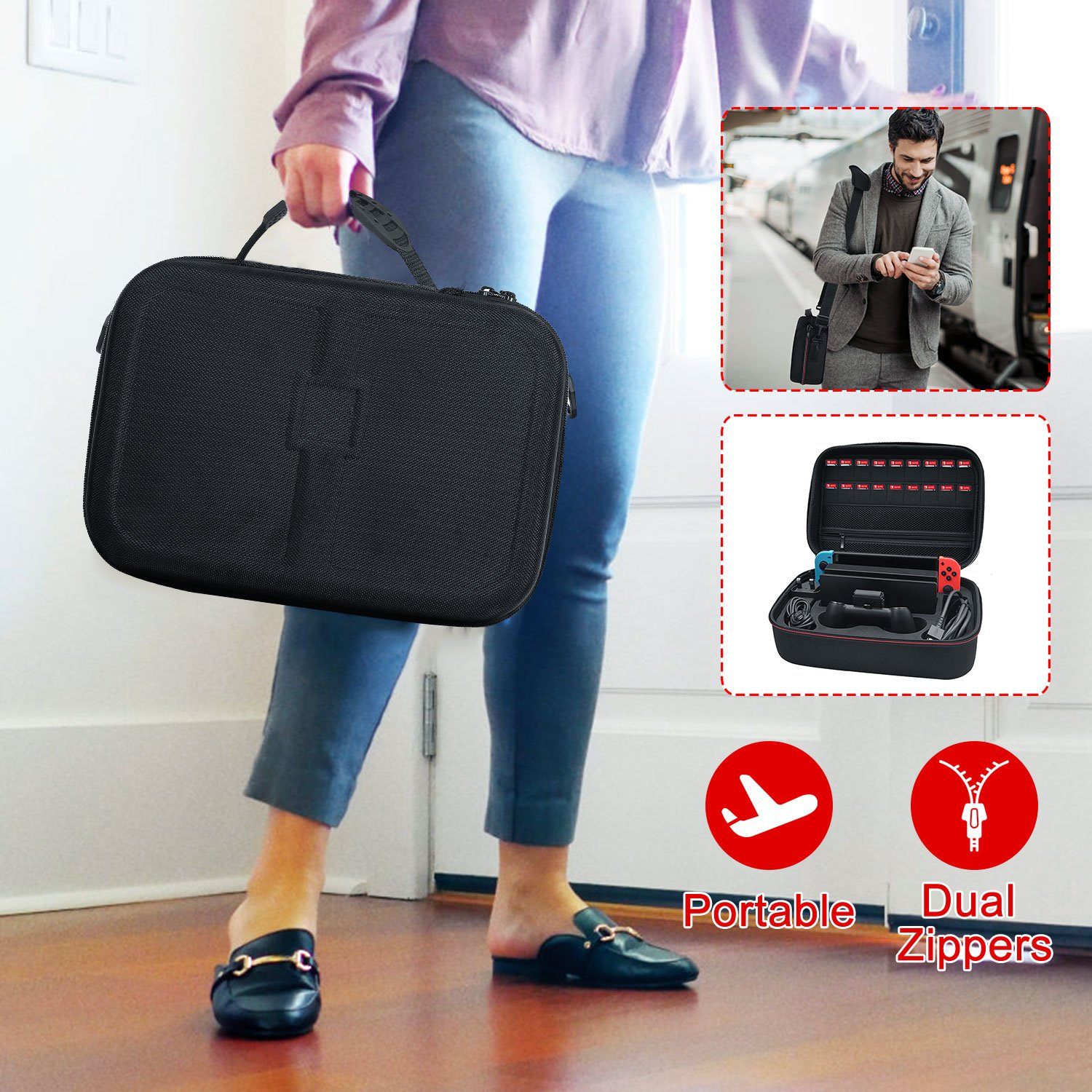 Portable Deluxe Carrying Case for Nintendo Switch Video Games & Consoles - DailySale