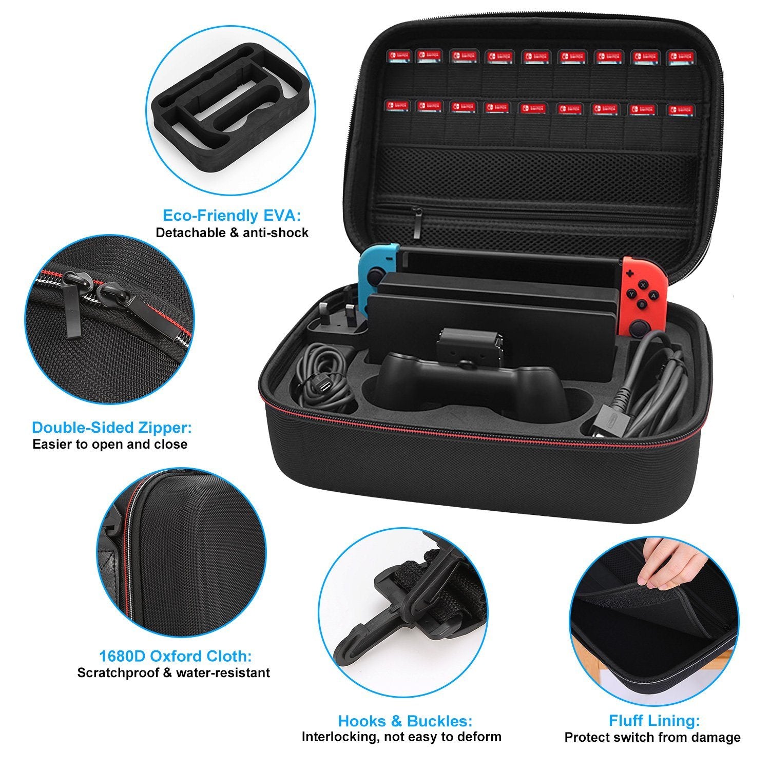 Portable Deluxe Carrying Case for Nintendo Switch Video Games & Consoles - DailySale