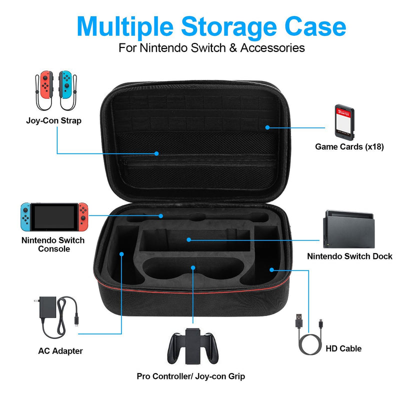 Portable Deluxe Carrying Case for Nintendo Switch Video Games & Consoles - DailySale