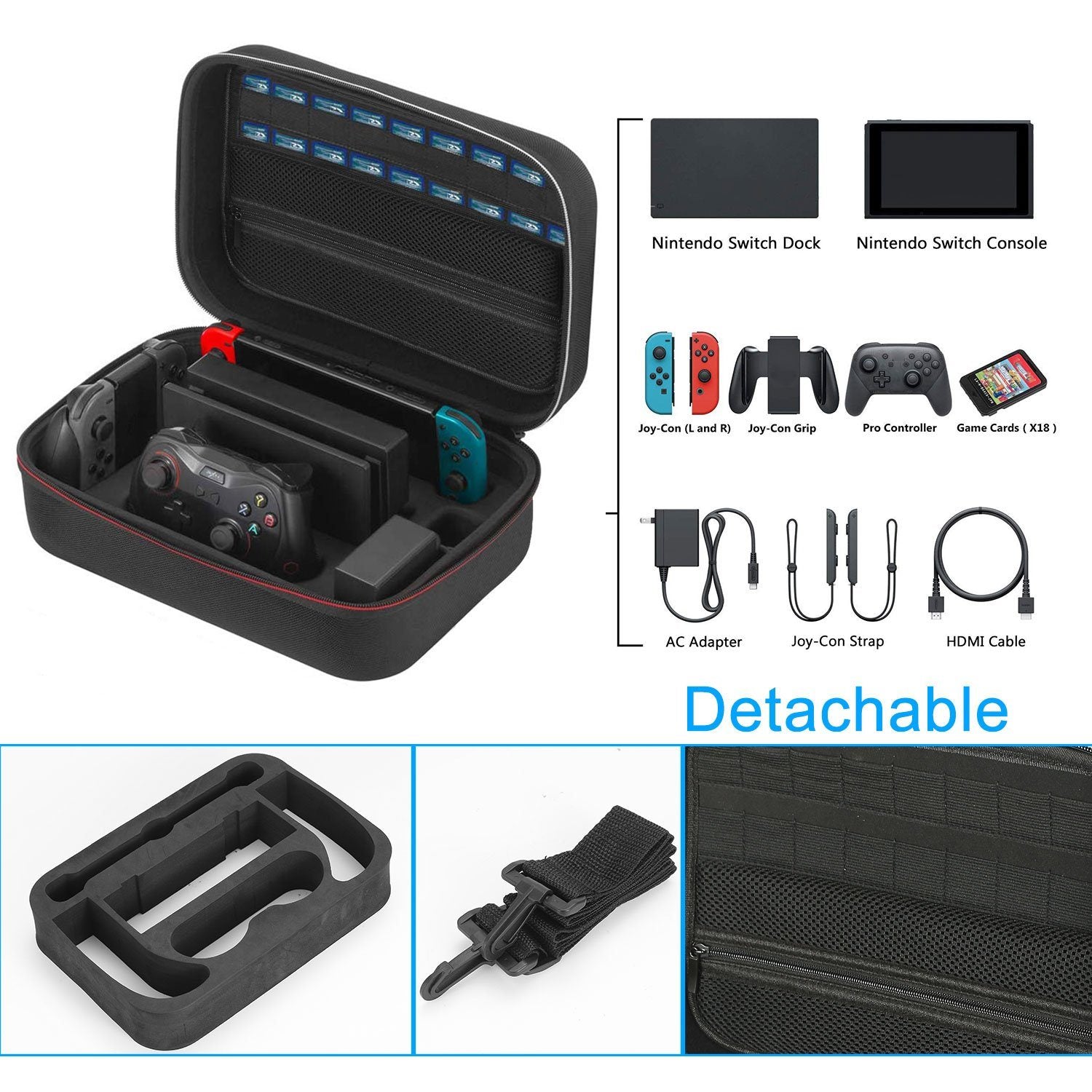 Portable Deluxe Carrying Case for Nintendo Switch Video Games & Consoles - DailySale