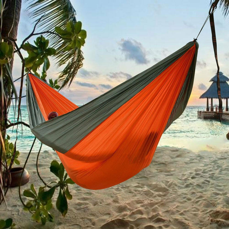 Portable Double Person Canvas Hammock Outdoor Camping Garden Beach Travel Swing Sports & Outdoors - DailySale