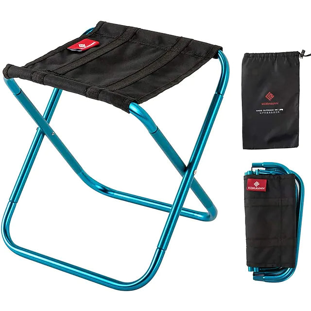 Portable Foldable Camping Bench Sports & Outdoors Blue - DailySale