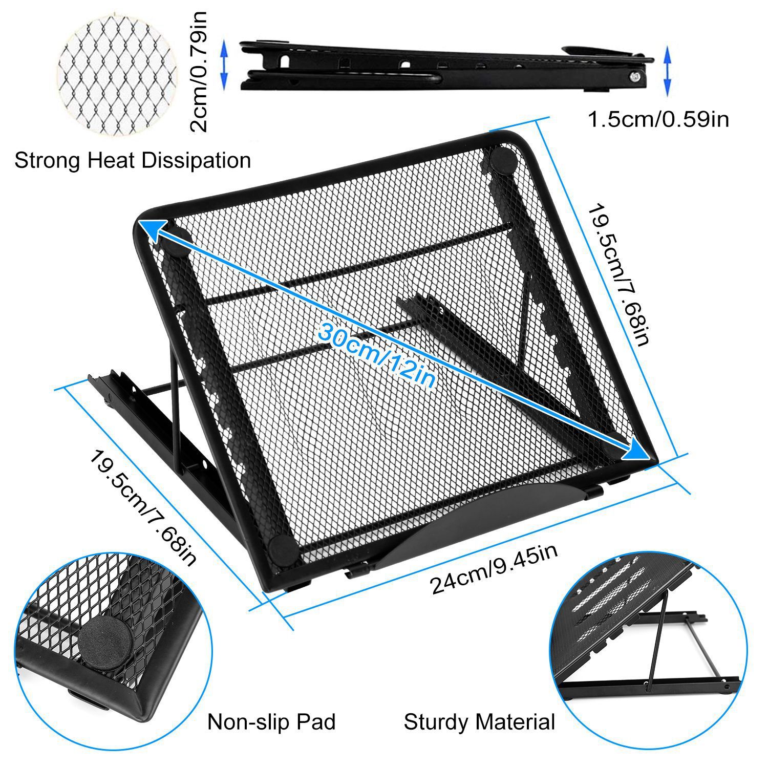 Portable Foldable Laptop Stand with Adjustable Angles Computer Accessories - DailySale