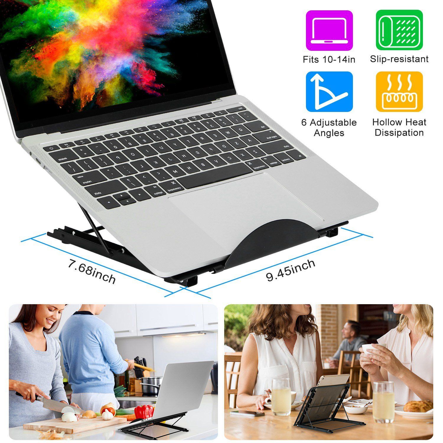 Portable Foldable Laptop Stand with Adjustable Angles Computer Accessories - DailySale