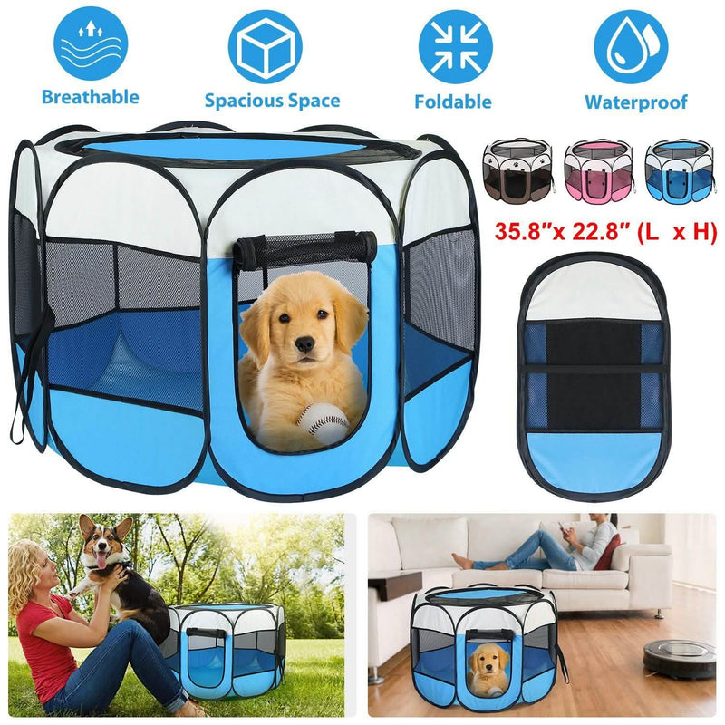 Portable Foldable Pet Playpen For Dogs Cats Other Pets Pet Supplies - DailySale
