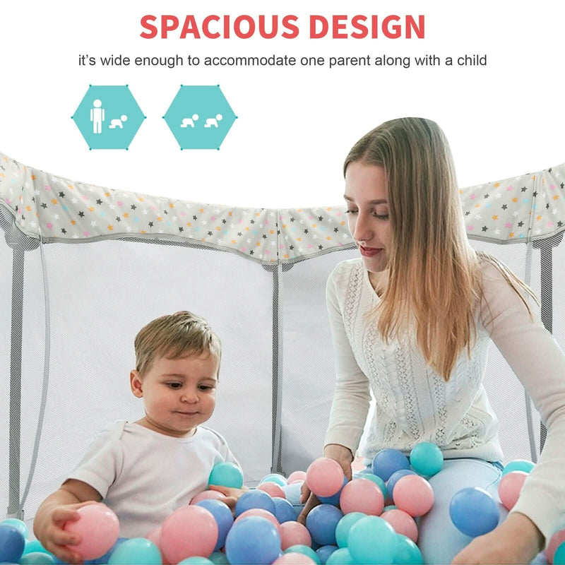 Portable Folding Playard for Babies, Toddler Indoor & Outdoor Play Baby - DailySale