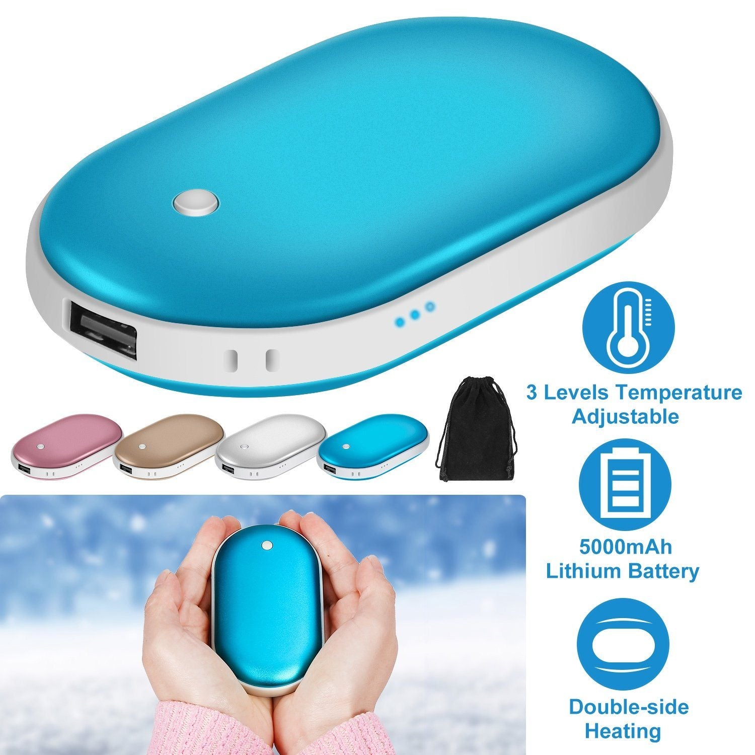 Portable Hand Warmer 5000mAh Power Bank Mobile Accessories - DailySale