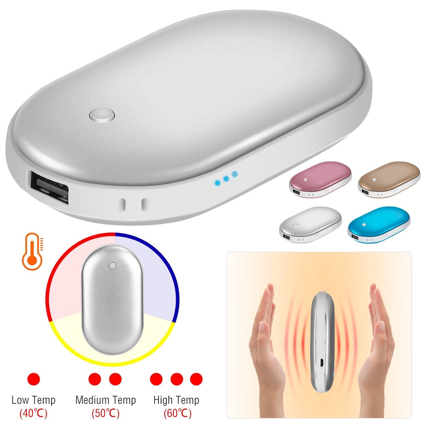 Portable Hand Warmer 5000mAh Power Bank Mobile Accessories - DailySale